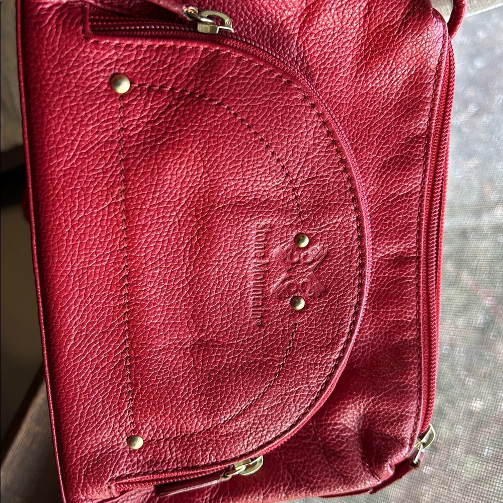 Stone Mountain Accessories Vibrant Red leather Crossbody Bag